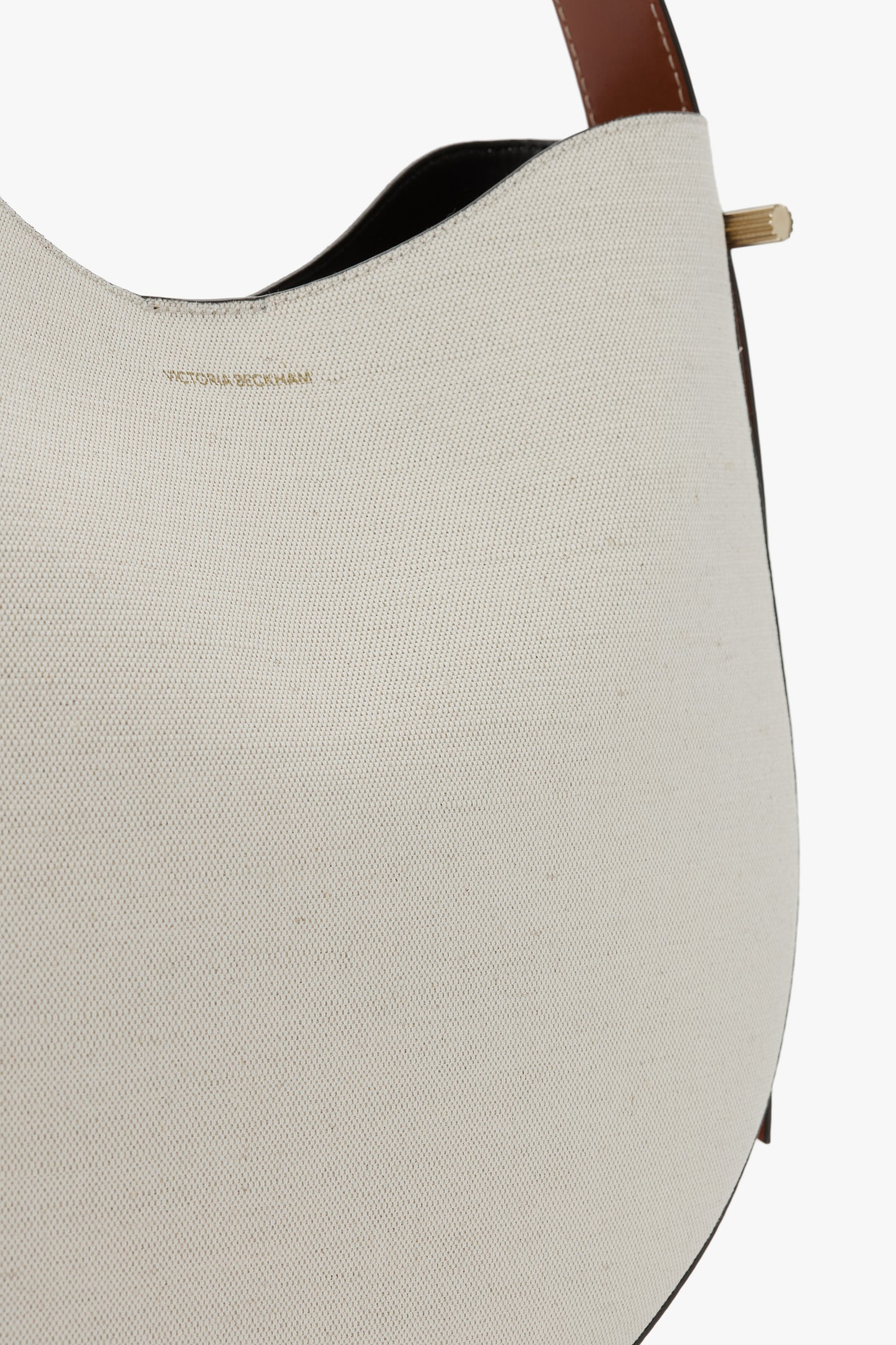 Dia Hobo Bag In Ivory Canvas With Tan Leather