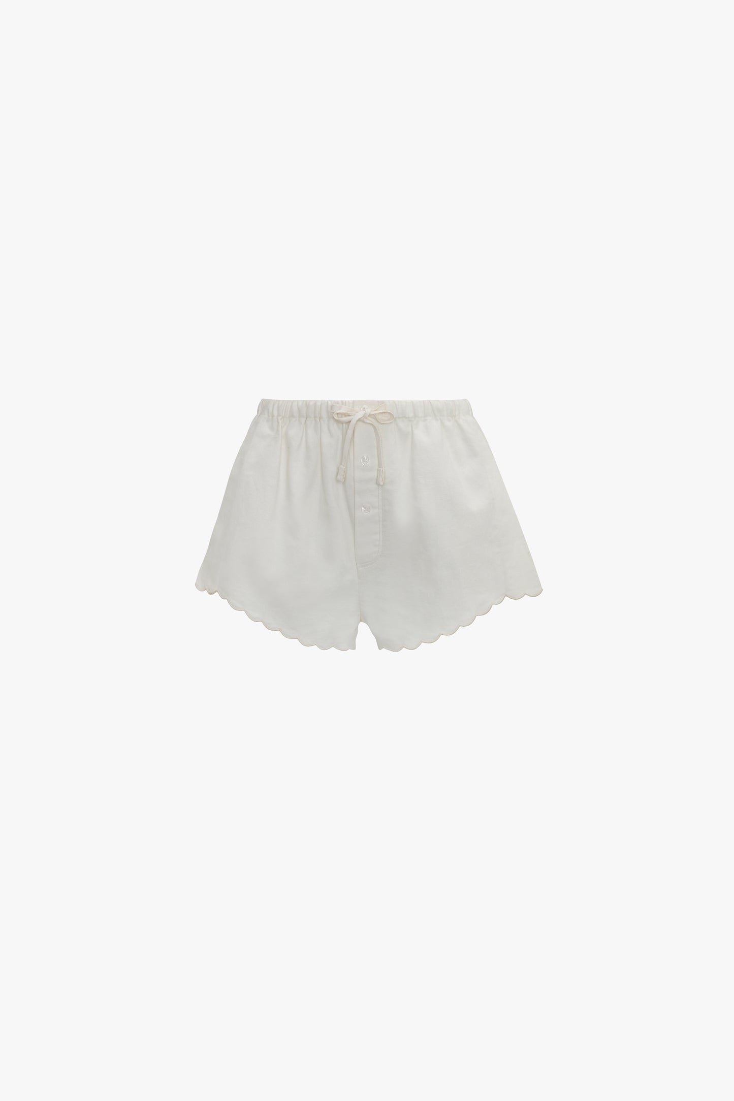 Embroidered Mini Short In White