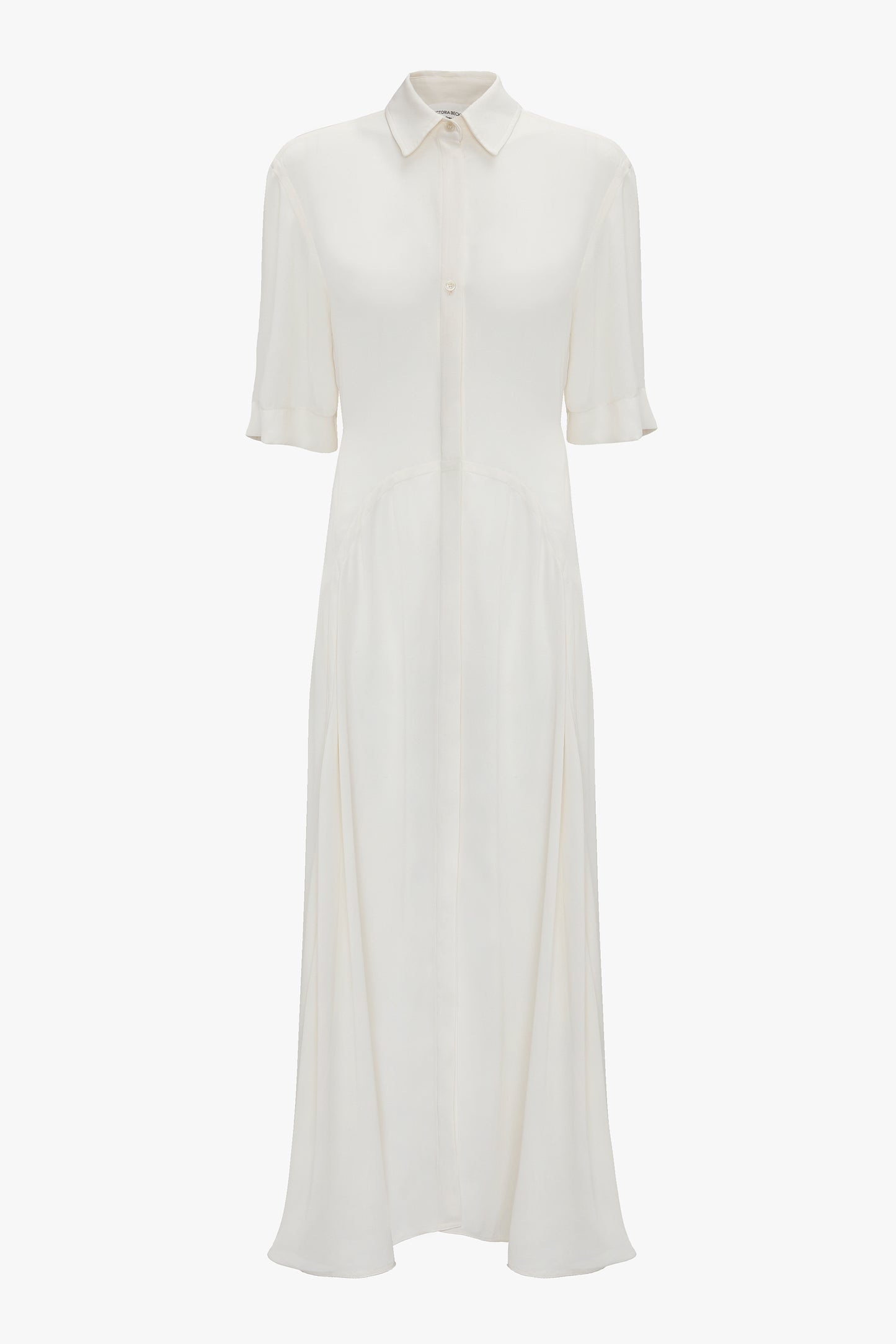 Panelled Midi Dress In White