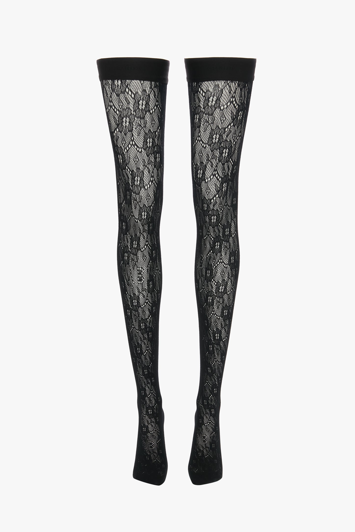 Exclusive VB Monogram Lace Hold Ups In Black Victoria Beckham UK