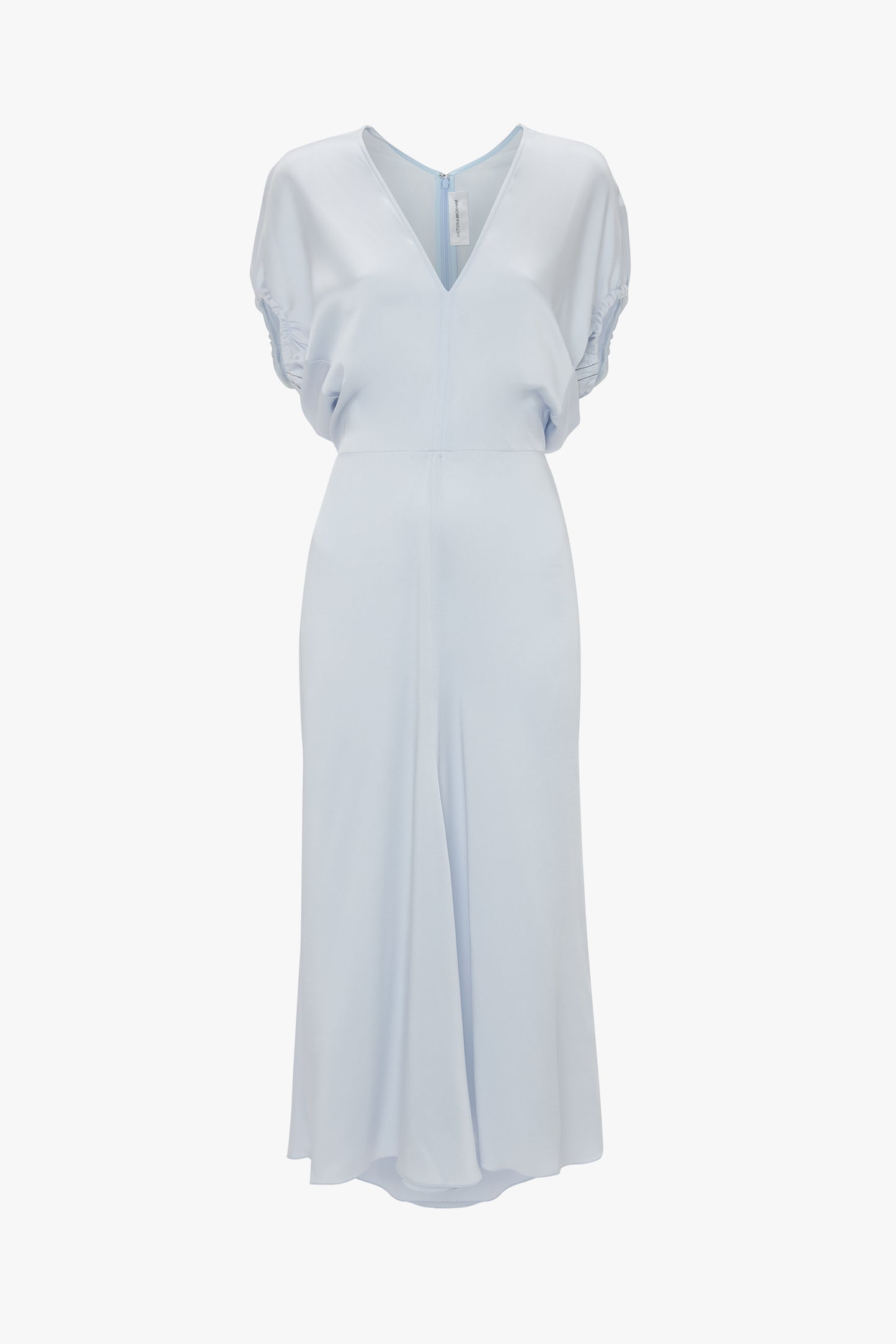 Blouson Detail Midi Dress In Ice