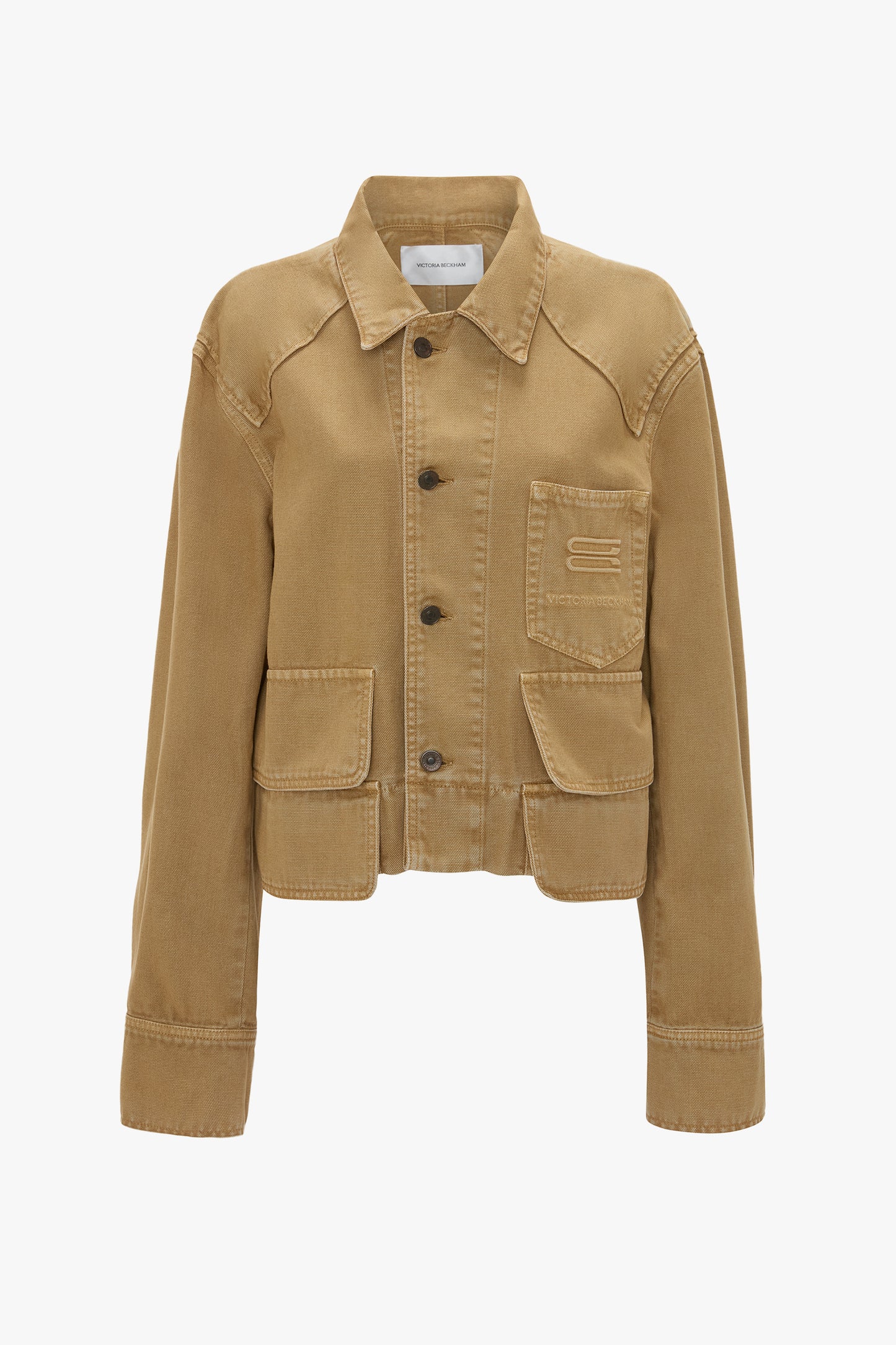 Denim Utility Jacket In Beige