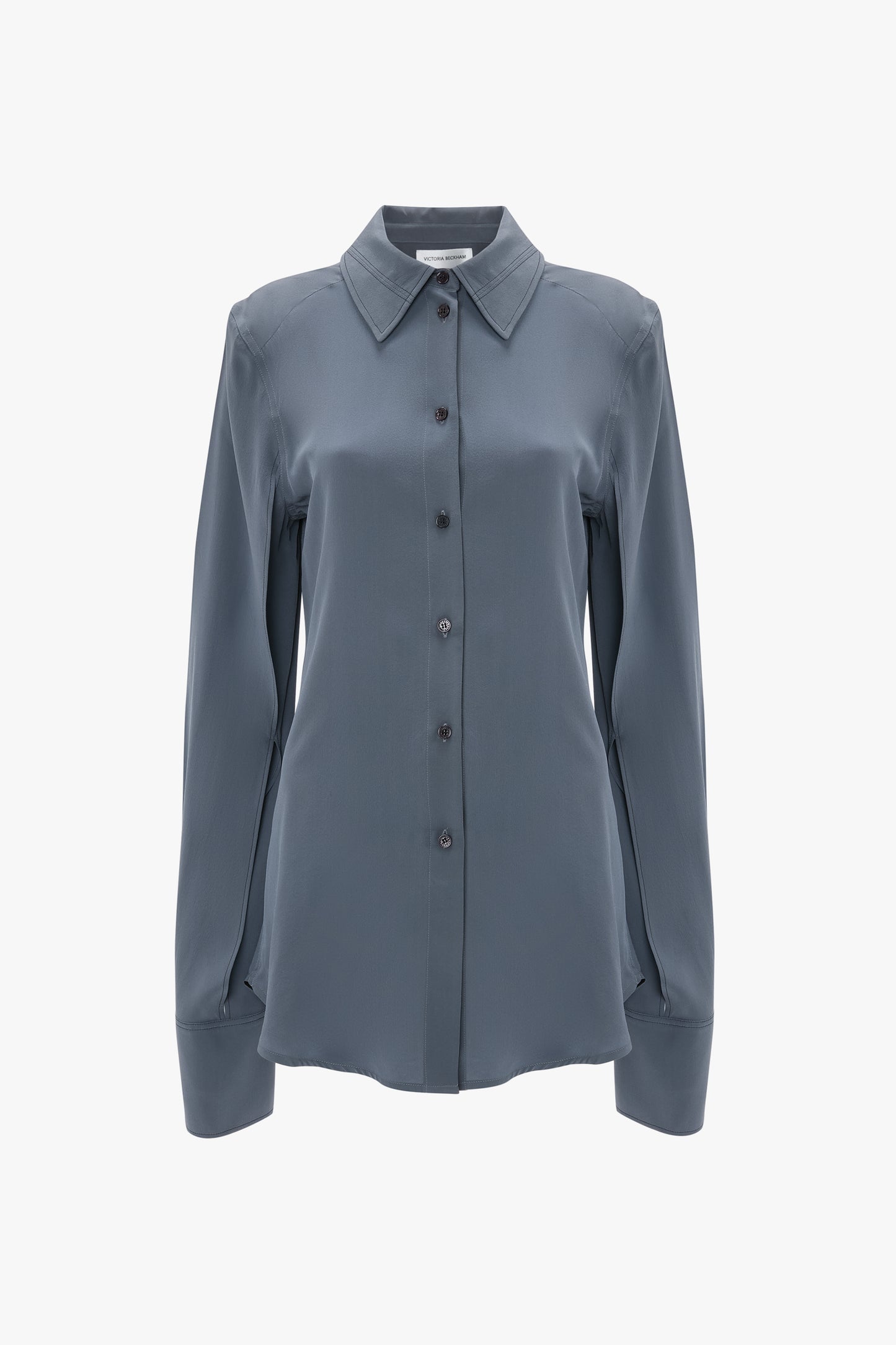 Split Sleeve Fitted Shirt In Graphite