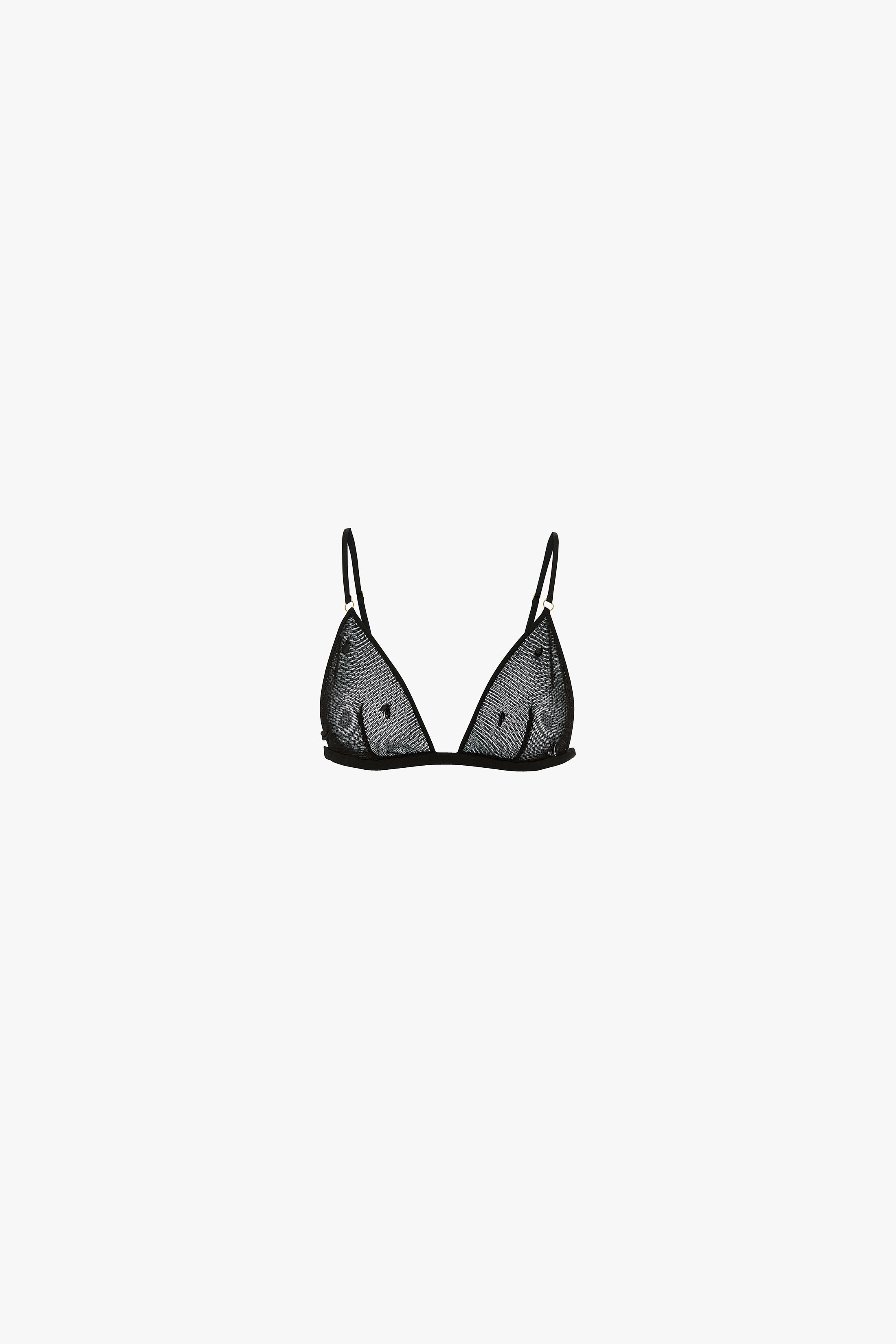 Sequin Detail Mesh Bra