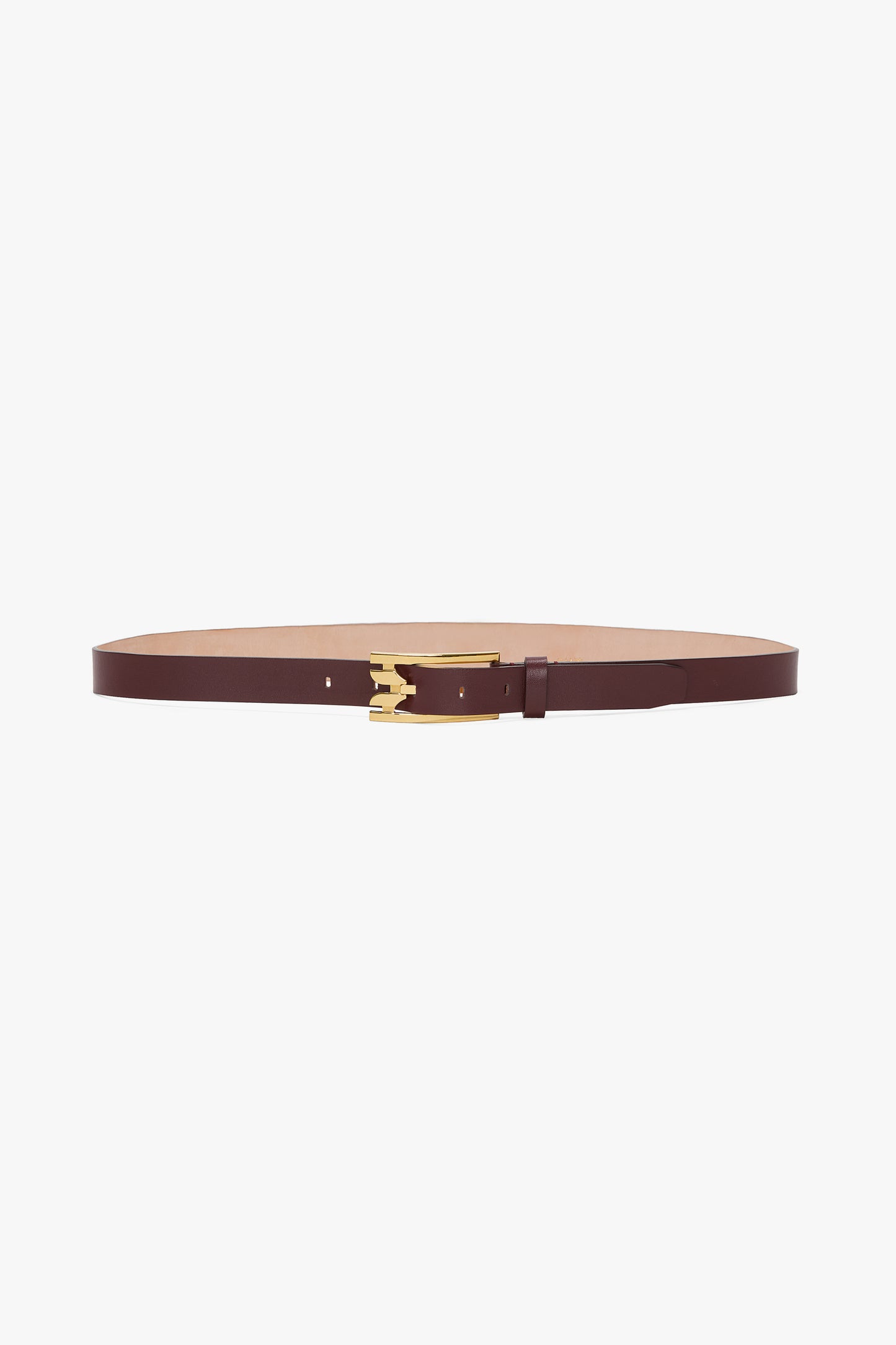 Pin-Buckle Belt In Burgundy Smooth Leather