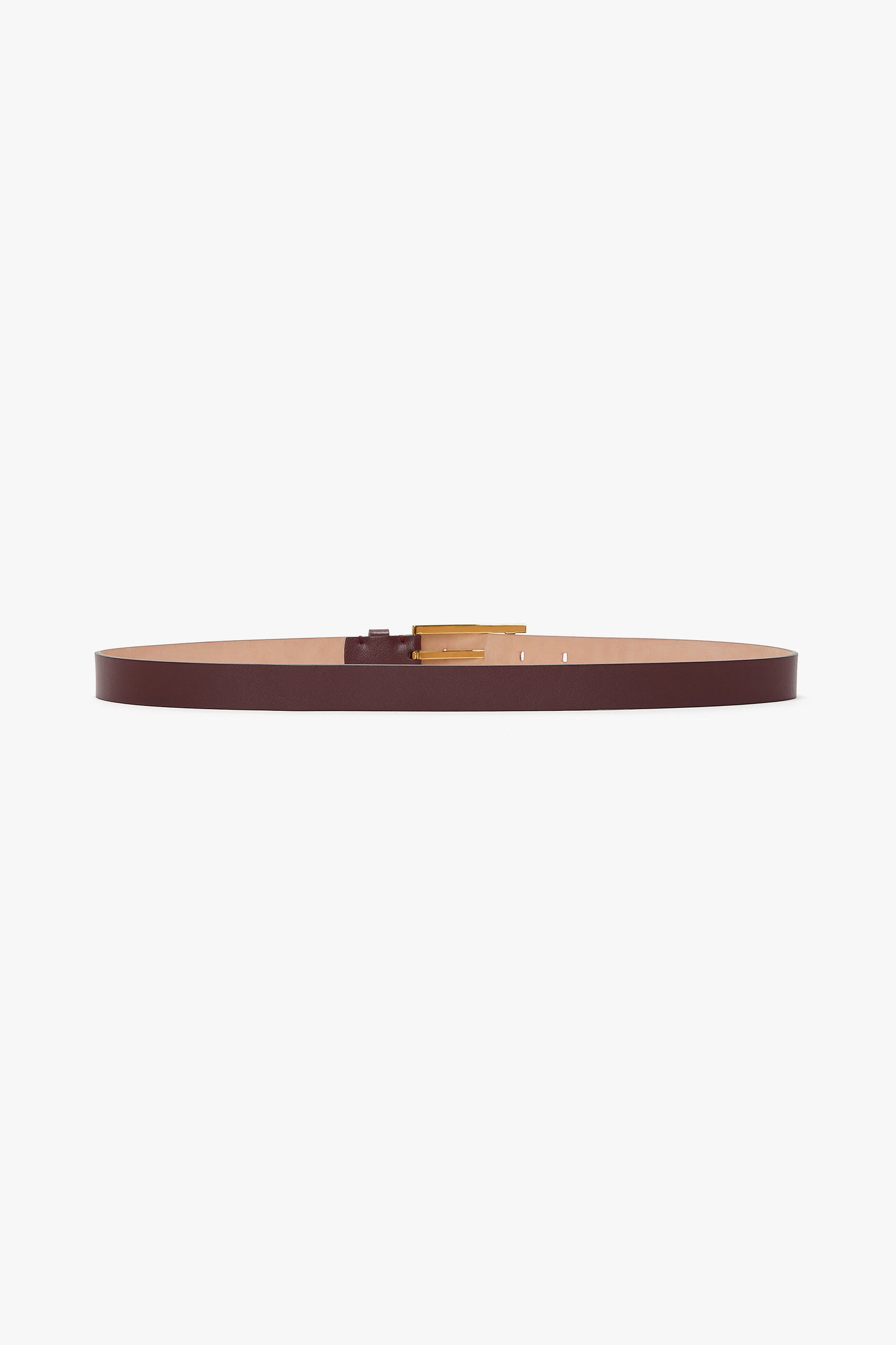 Pin-Buckle Belt In Burgundy Smooth Leather