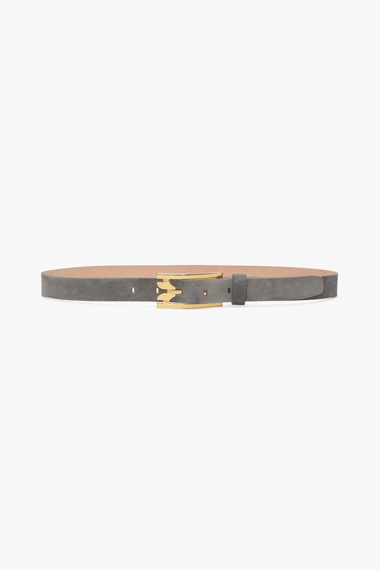 Dorian Pin-Buckle Belt In Pebble Grey Suede