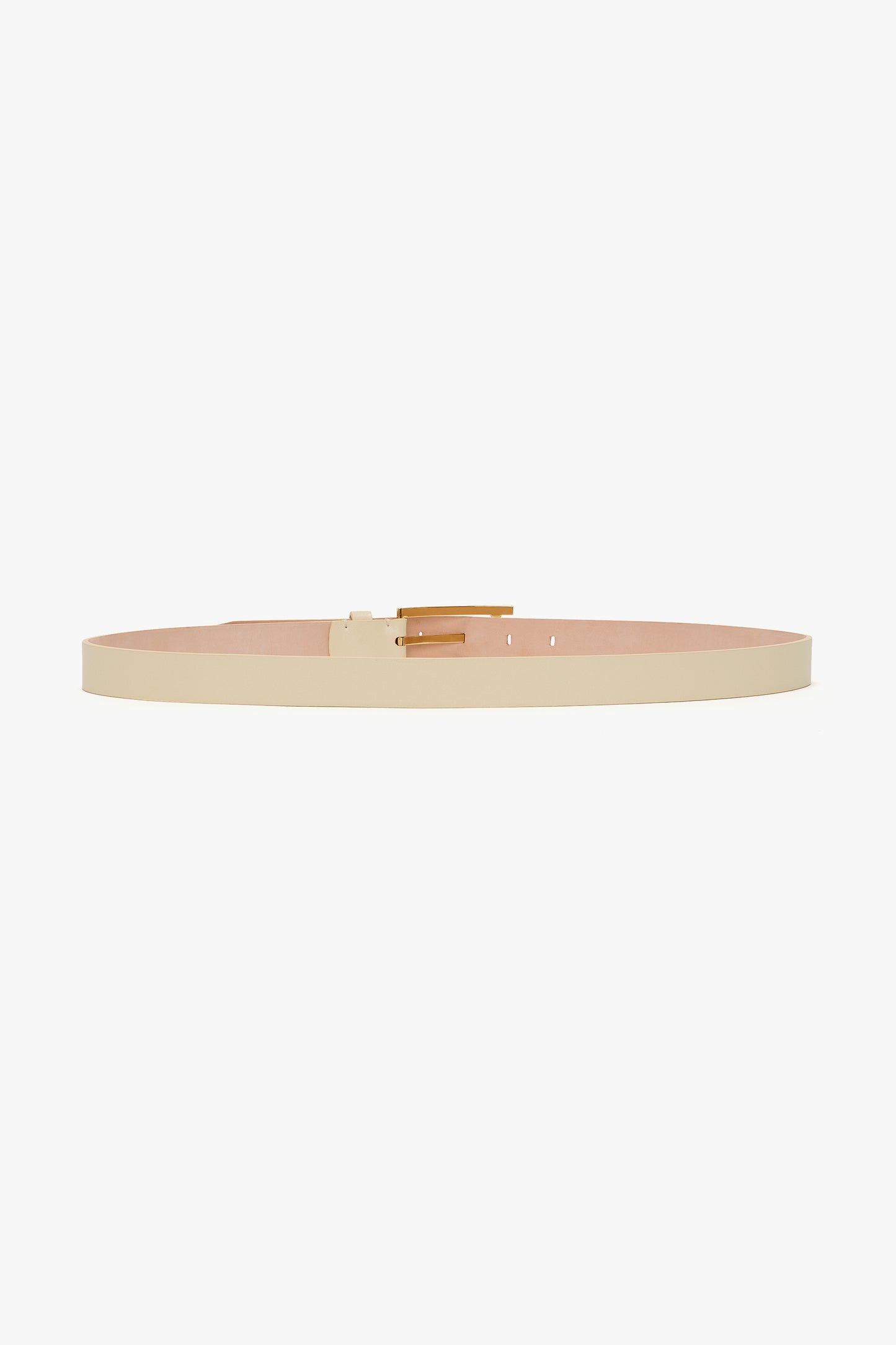 Pin-Buckle Belt In Ivory Smooth Leather