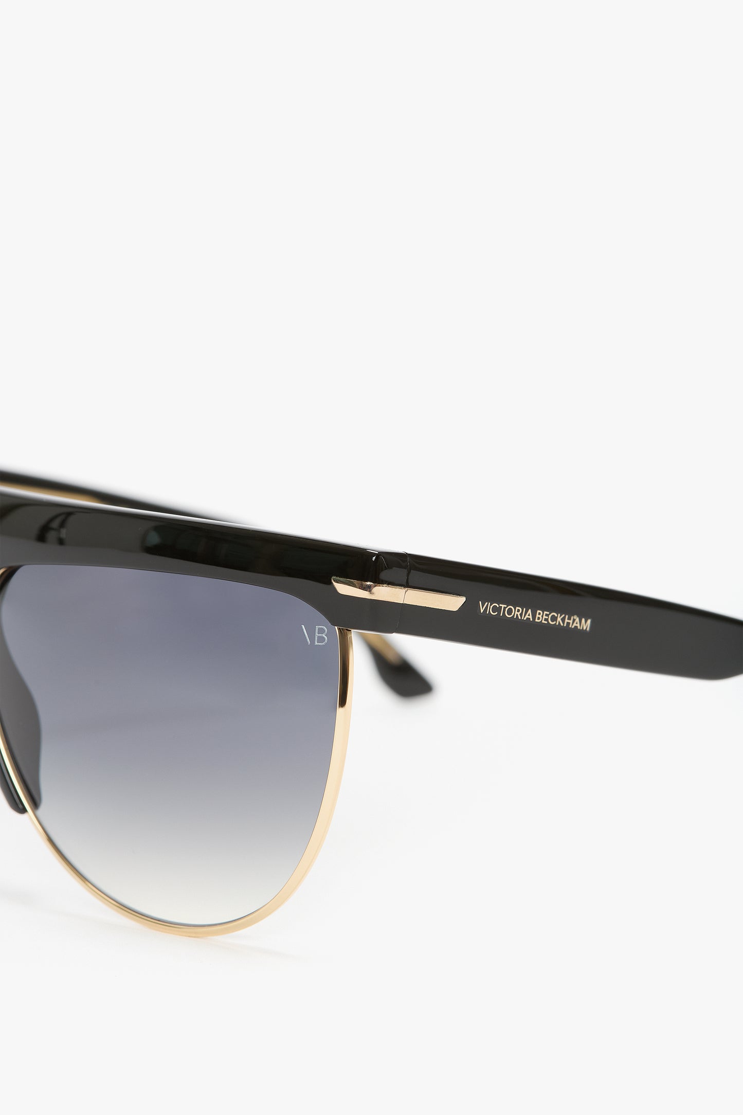 Sculpted Metal And Acetate Sunglasses With Flat Top