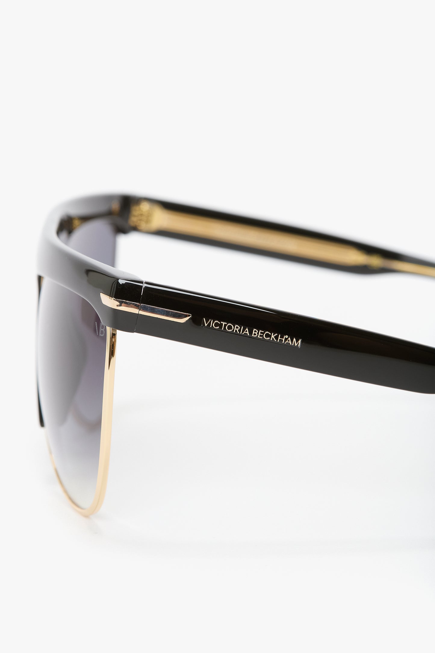 Sculpted Metal And Acetate Sunglasses With Flat Top