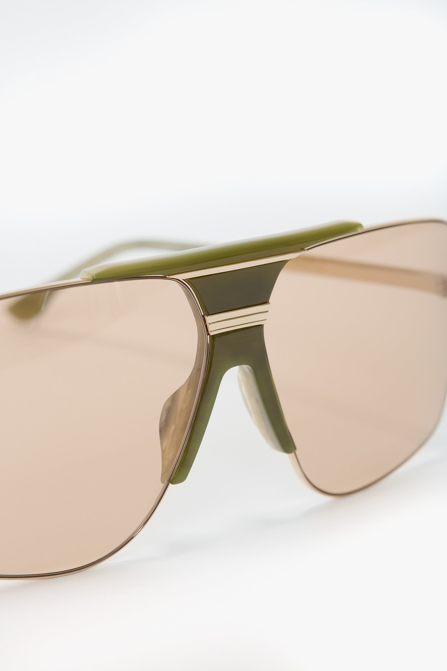 Oversized Metal And Acetate Frame In Green Marble