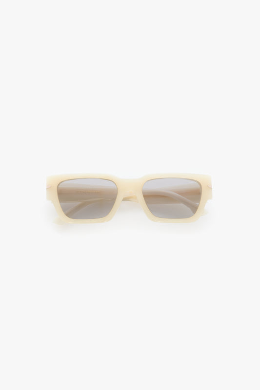 Acetate Sunglasses In Ivory Marble