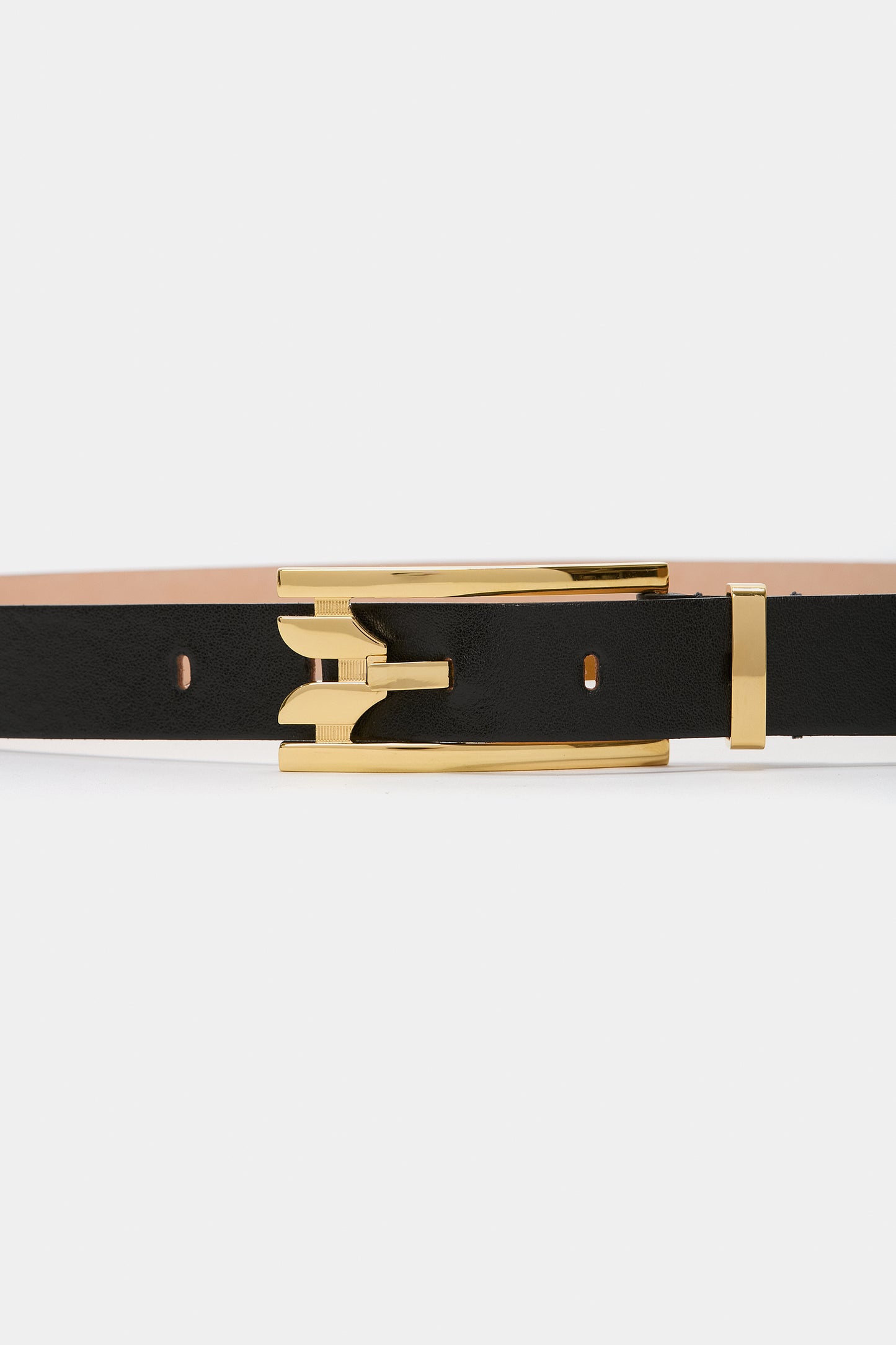 Dorian Pin Buckle Belt In Black Smooth Leather
