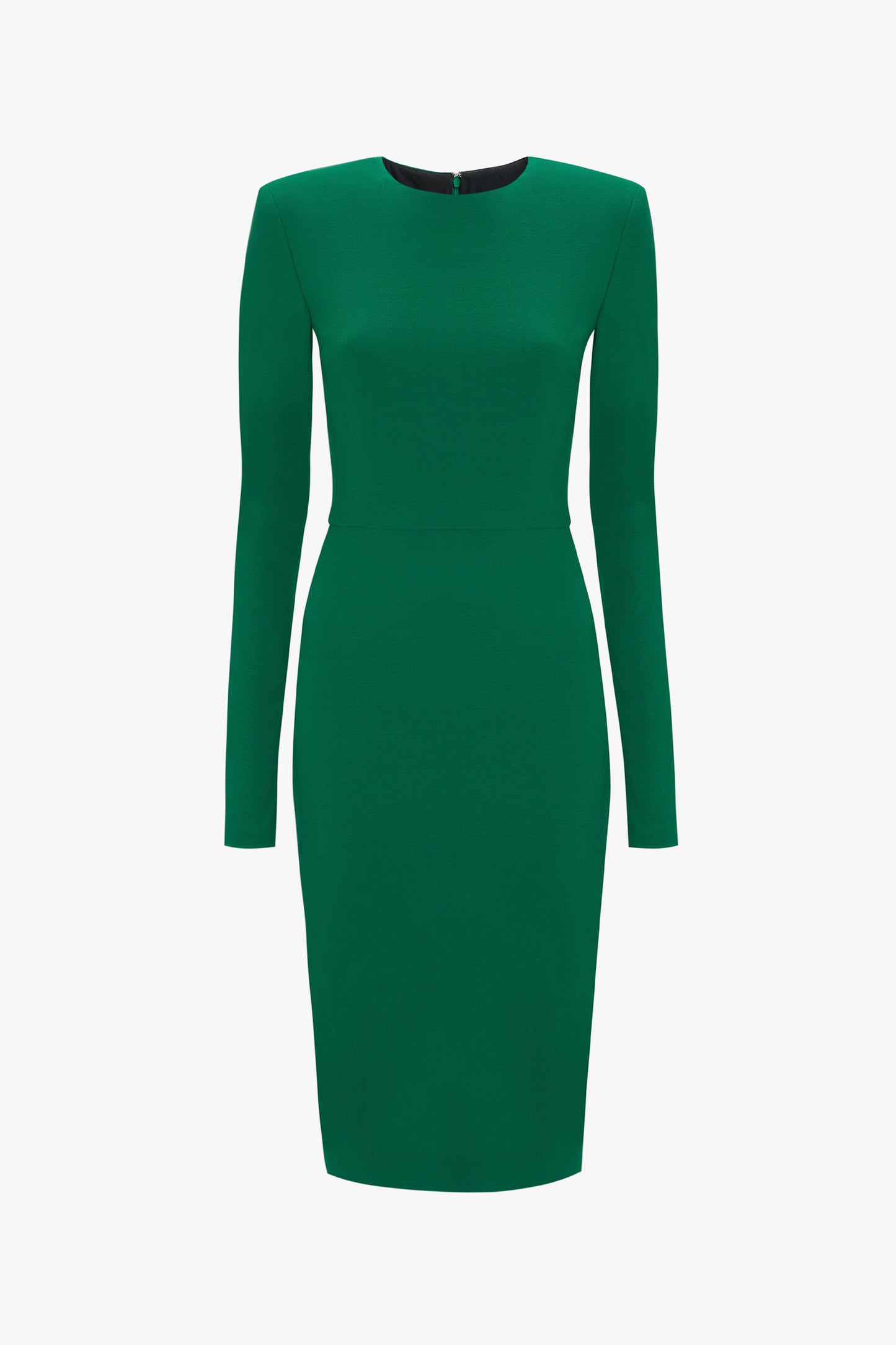 Long Sleeve T Shirt Fitted Dress in Emerald