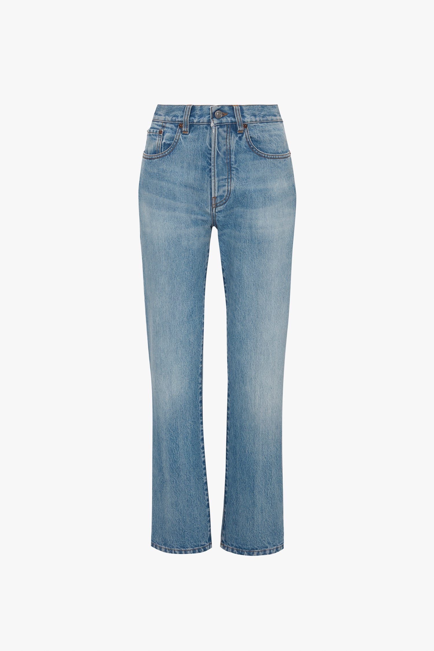 Mid rise straight leg jeans online