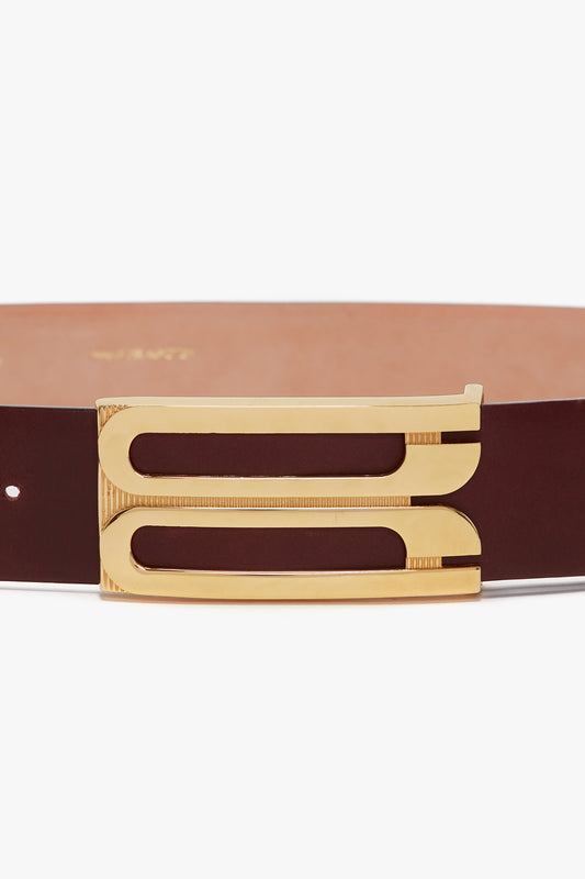 Exclusive Jumbo Frame Belt In Burgundy Leather