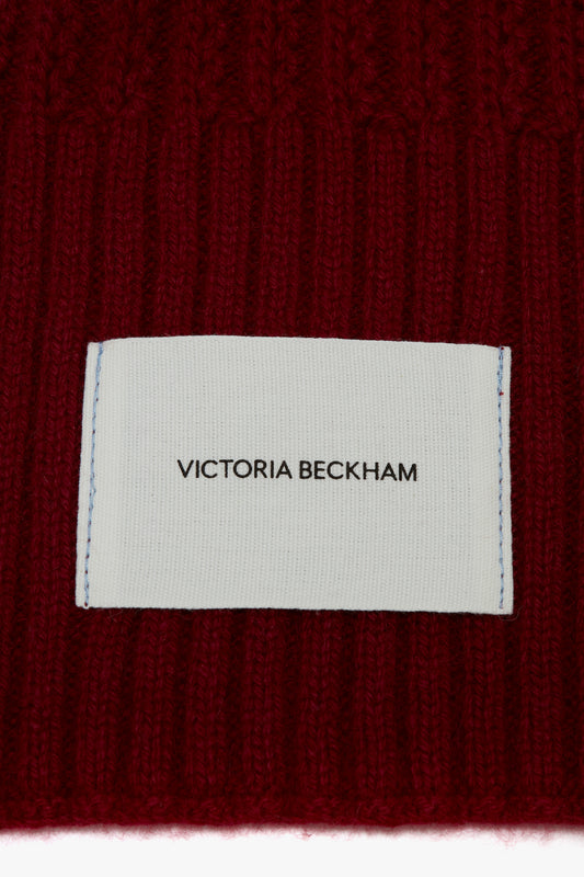 Exclusive Logo Patch Beanie in Burgundy