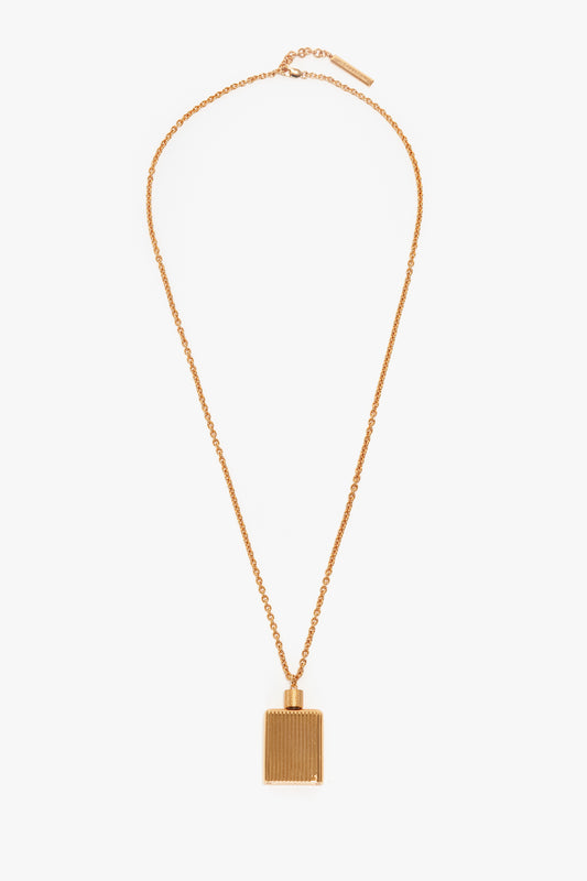 Exclusive Perfume Bottle Necklace In Brushed Gold