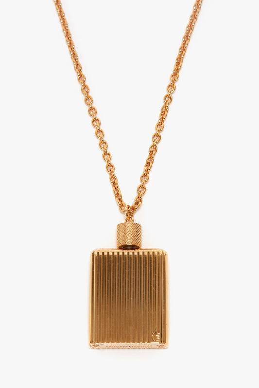 Exclusive Perfume Bottle Necklace In Brushed Gold