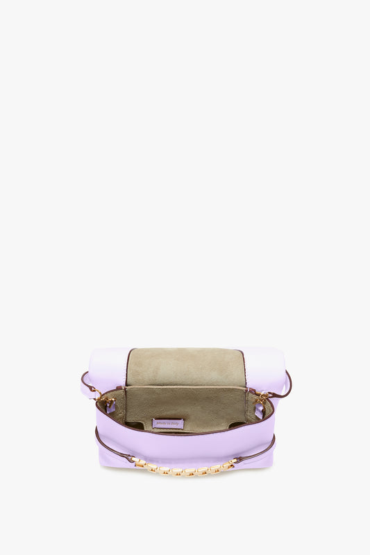 EXCLUSIVE Mini Chain Pouch With Long Strap In Lilac Leather