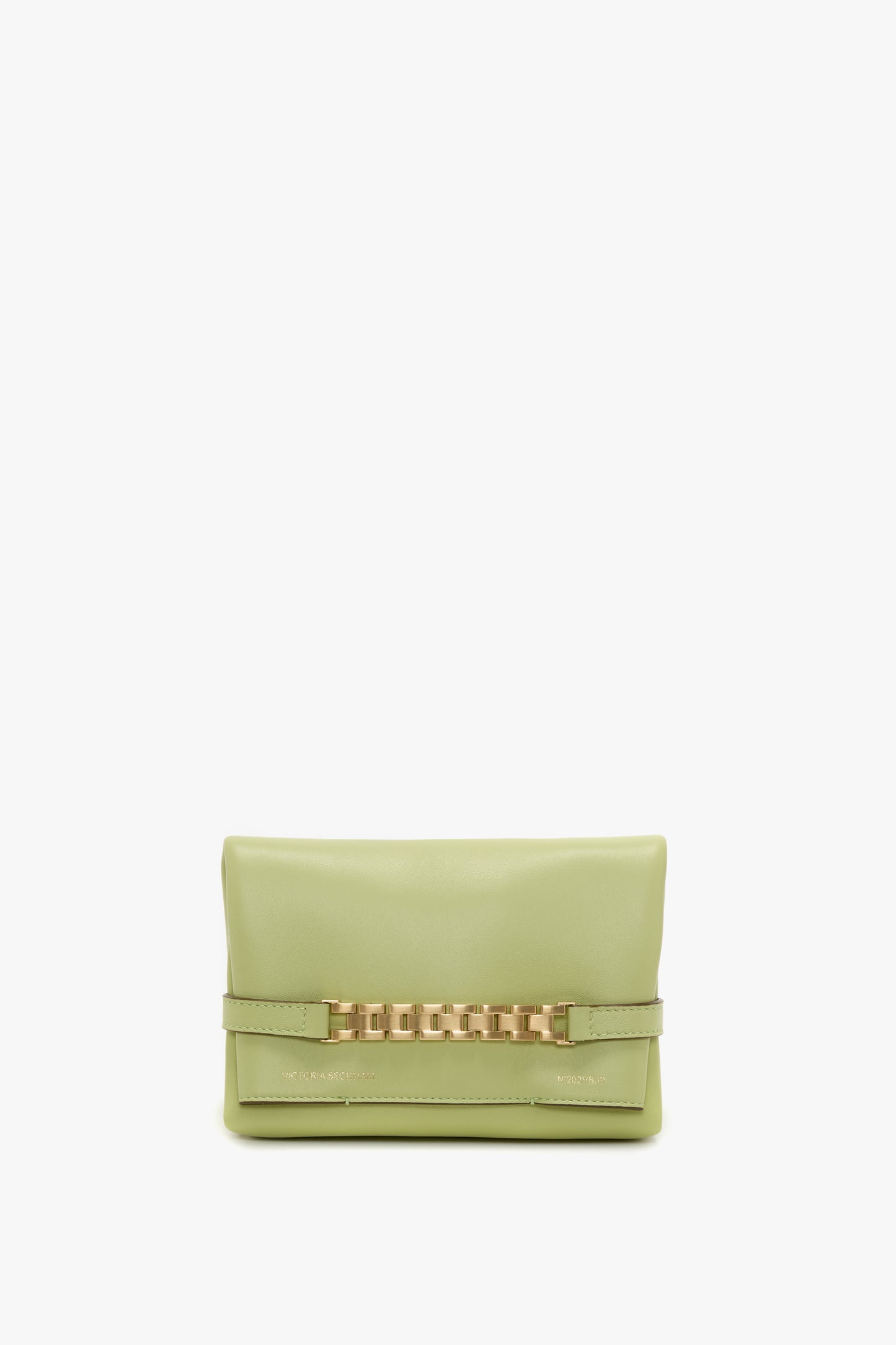 Mini Chain Pouch Bag With Long Strap In Avocado Leather