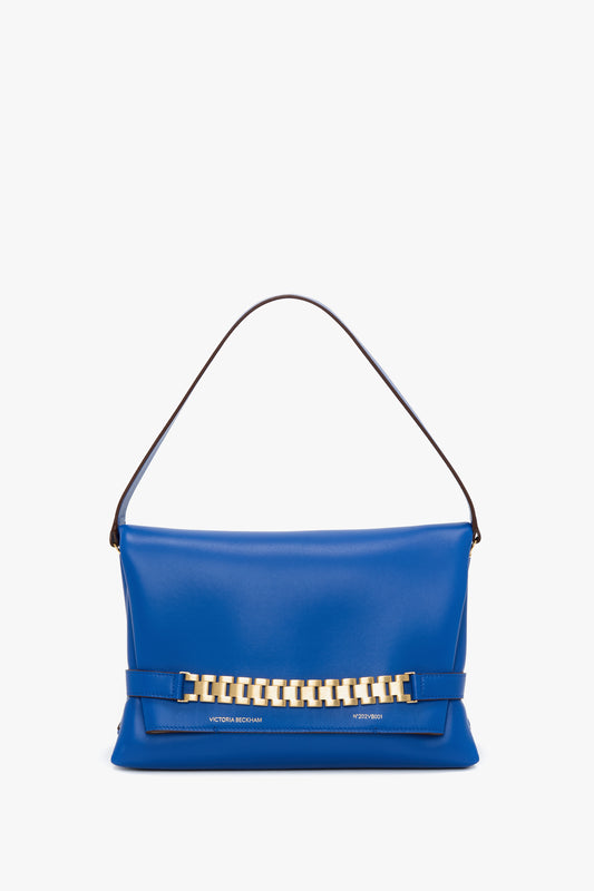 VICTORIA BECKHAM 1125DJE005218MPALE 関税送料込 Chain Pouch Bag With Strap In Sapphire Blue Leather