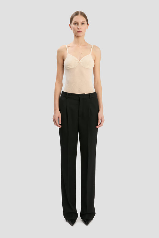 Straight Leg Tailored Trouser In Black