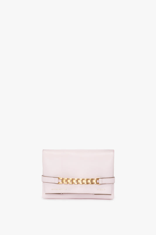 EXCLUSIVE Mini Chain Pouch In Bubblegum Pink Leather