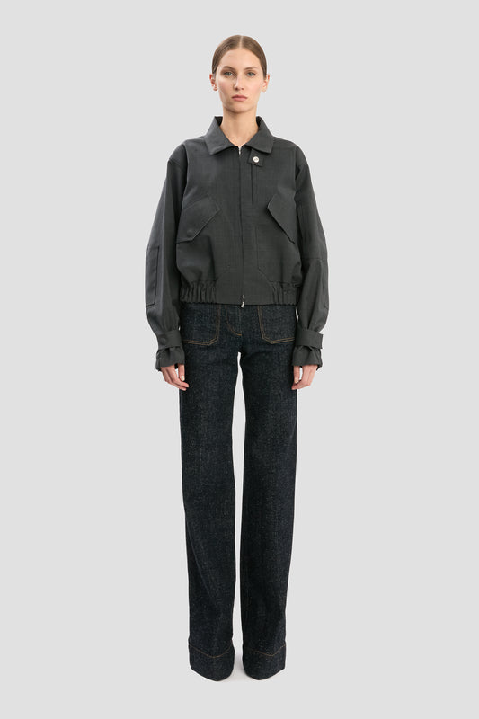 VB X Mackintosh Bomber Jacket In Charcoal