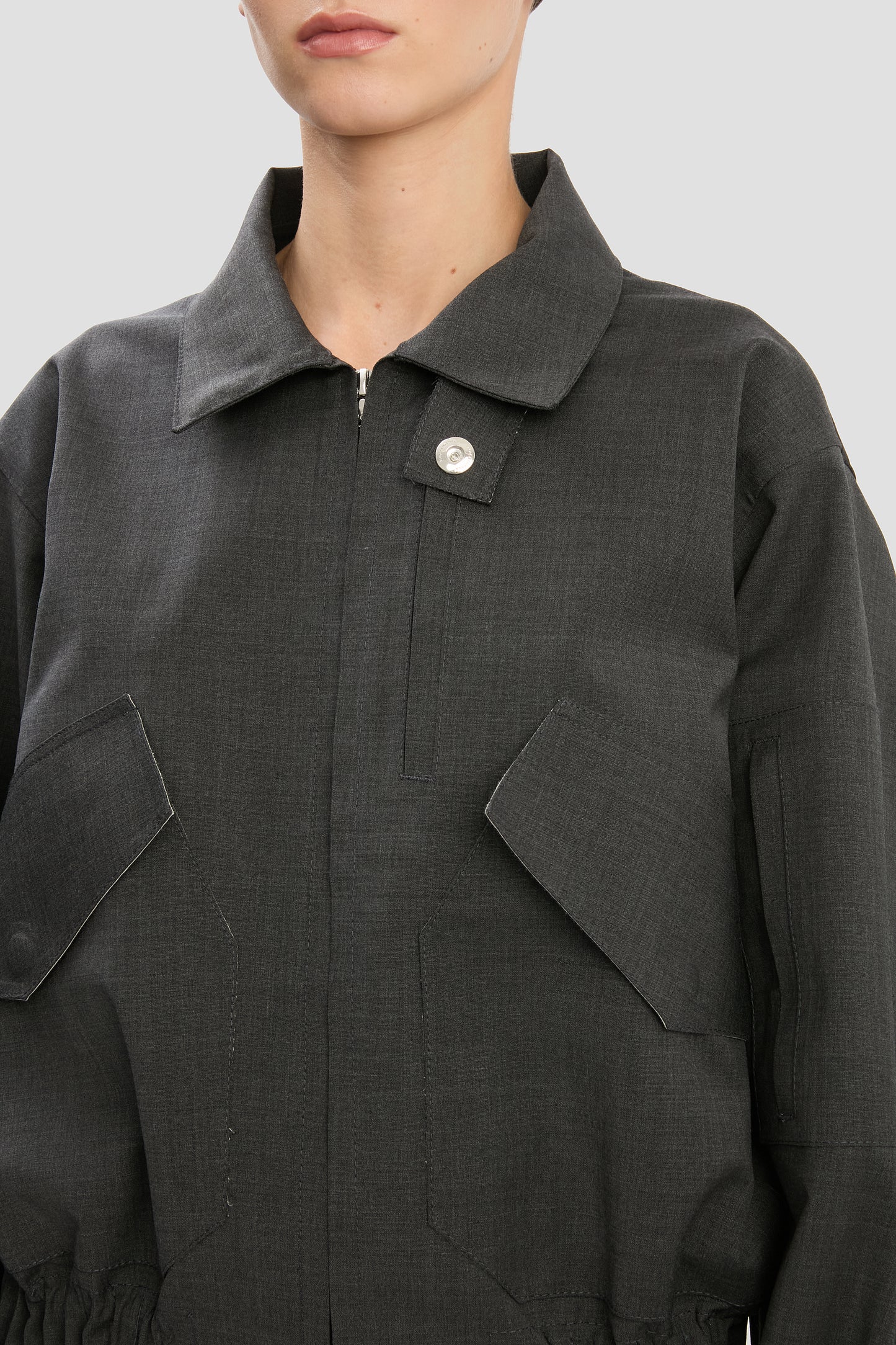 VB X Mackintosh Bomber Jacket In Charcoal