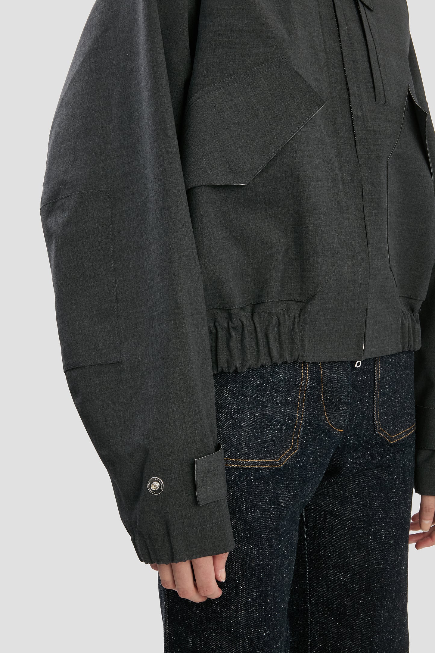 VB X Mackintosh Bomber Jacket In Charcoal