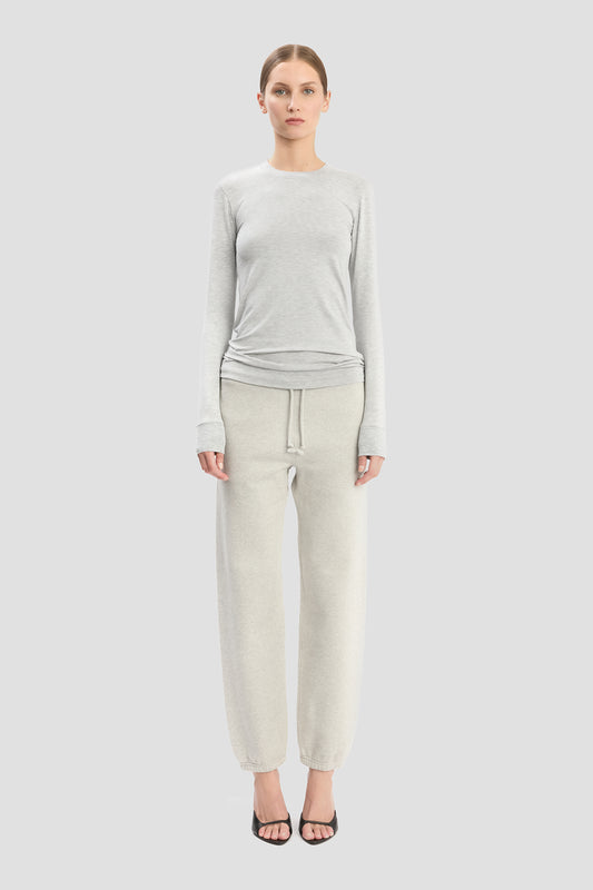 Long Sleeve Tee In Grey Marl