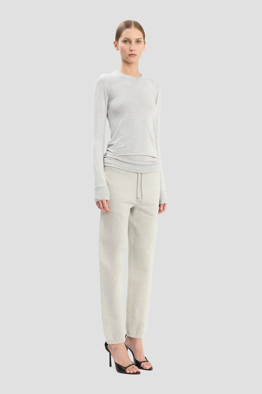 Long Sleeve Tee In Grey Marl