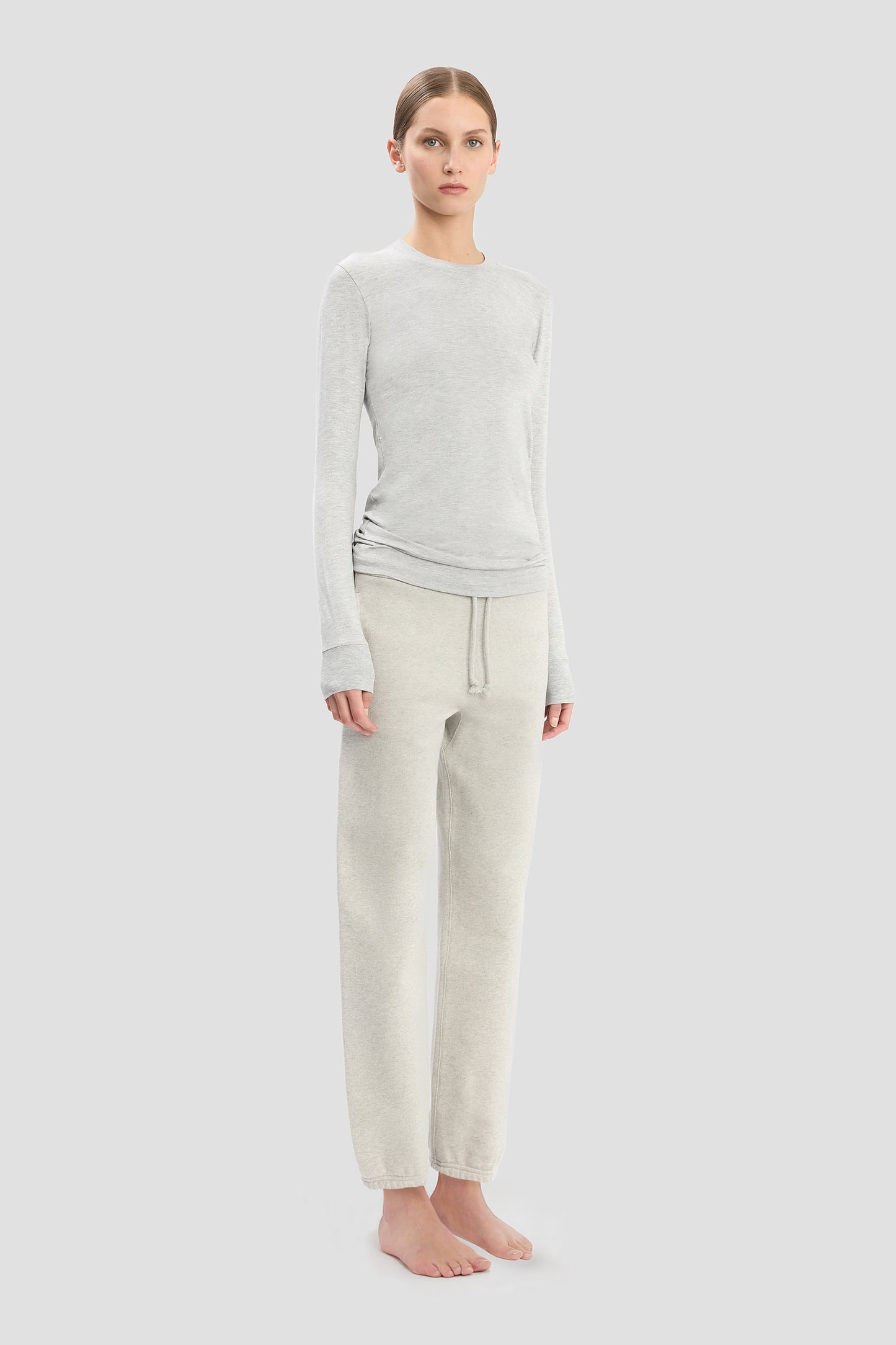 Long Sleeve T-Shirt In Grey Marl