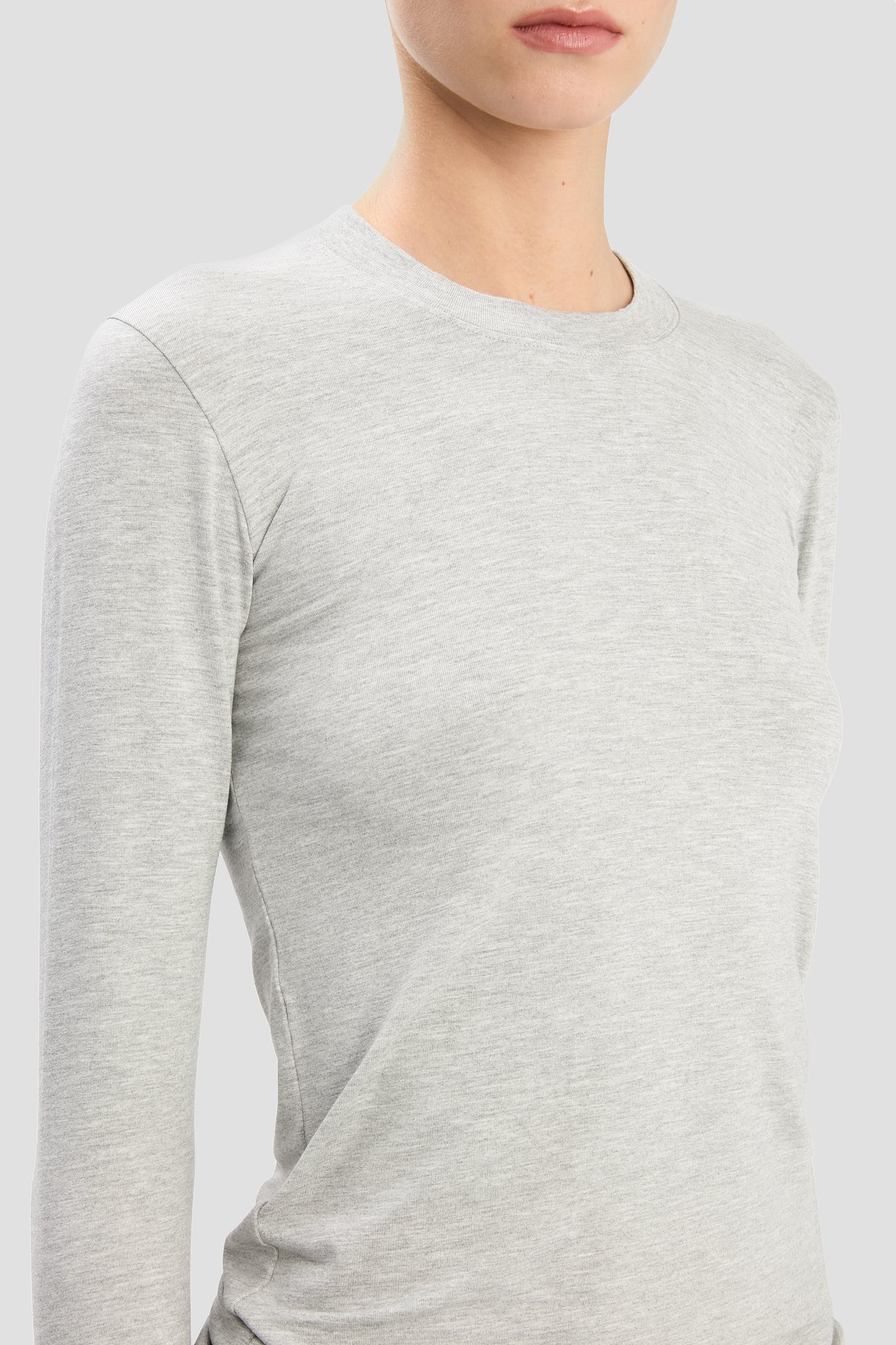 Long Sleeve Tee In Grey Marl