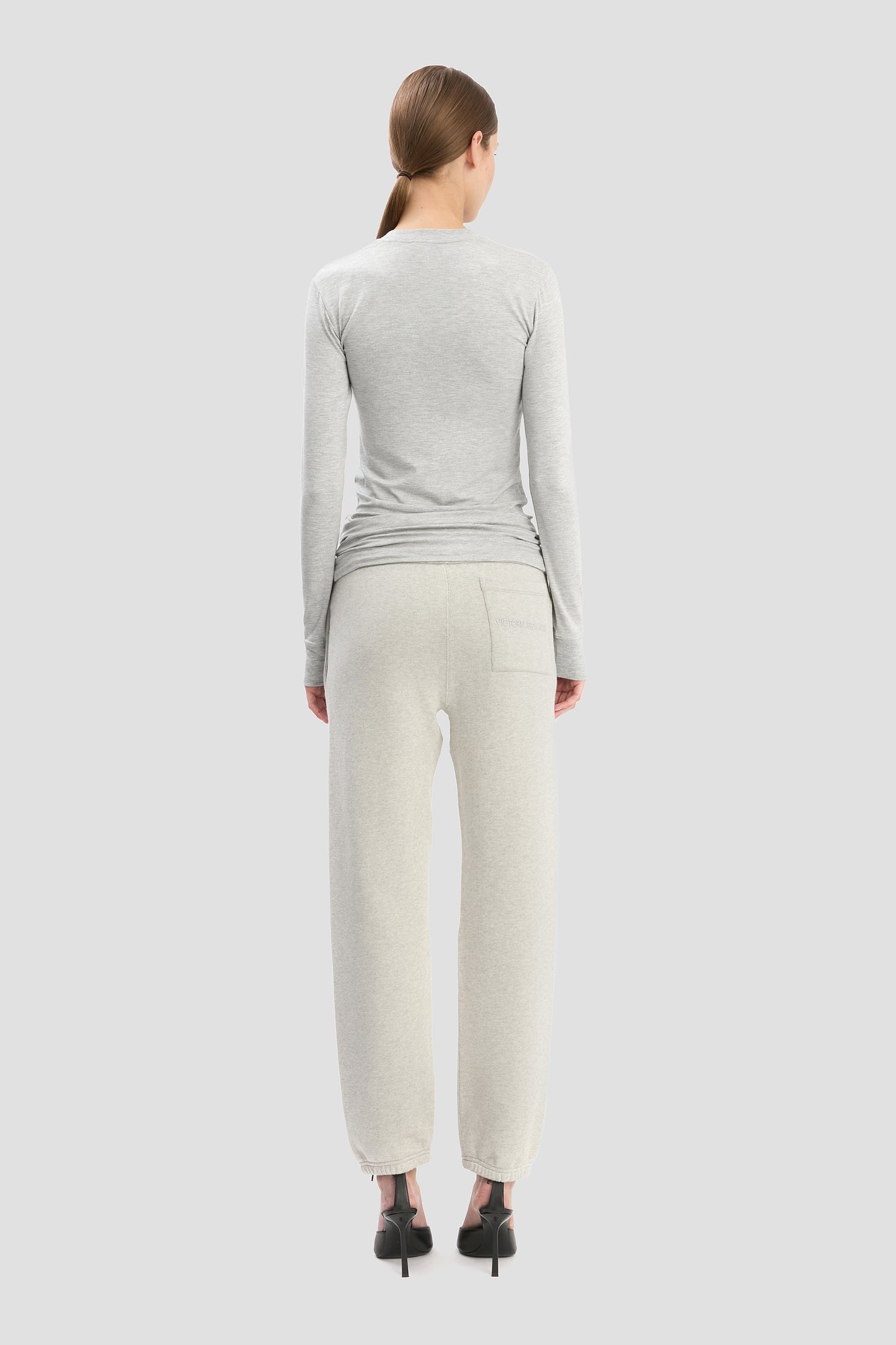 Long Sleeve Tee In Grey Marl