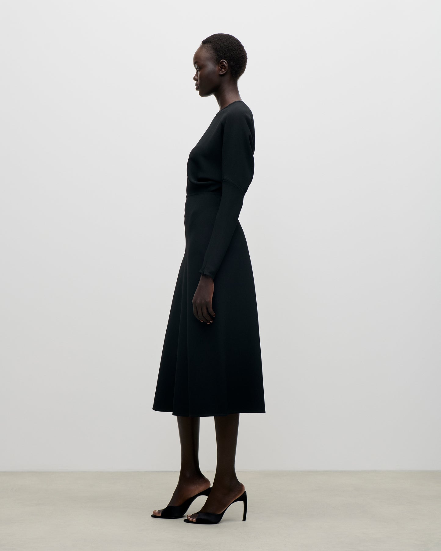 Dolman Midi Dress In Black