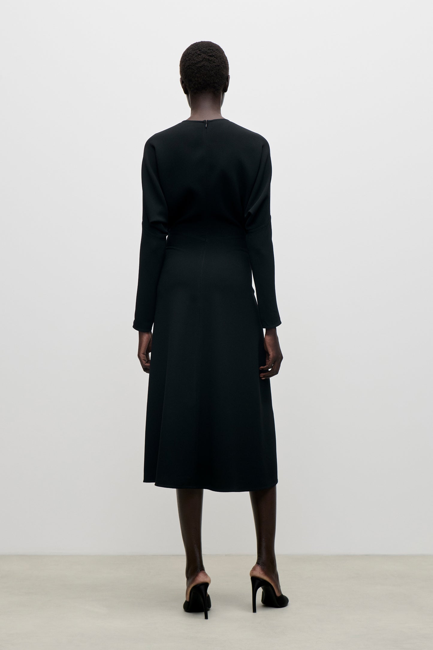 Dolman Midi Dress In Black