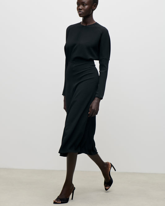 Zipped Front Midi Dress In Black – Victoria Beckham