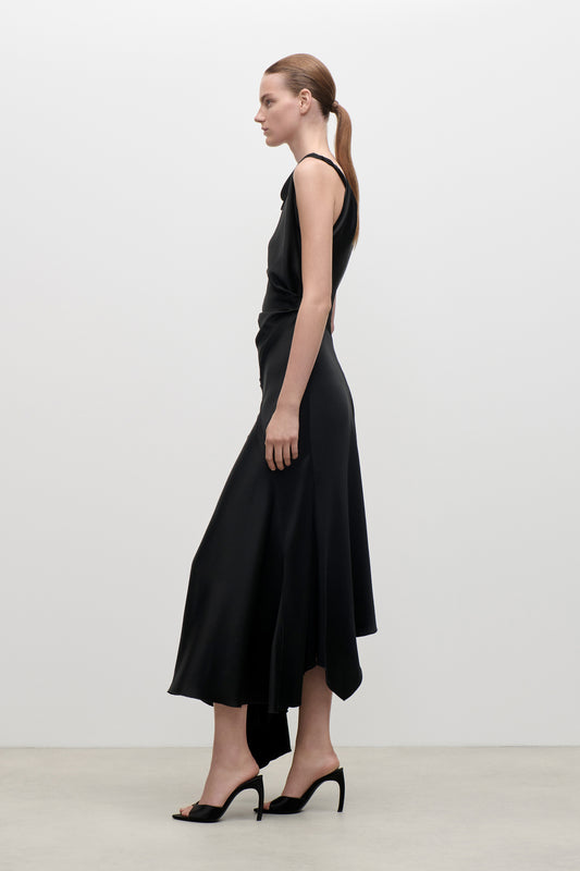 Posy Midi Dress In Black