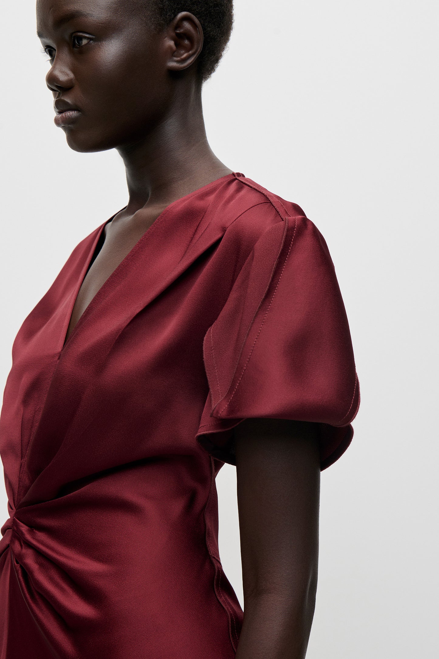 Eve Midi Dress In Burgundy