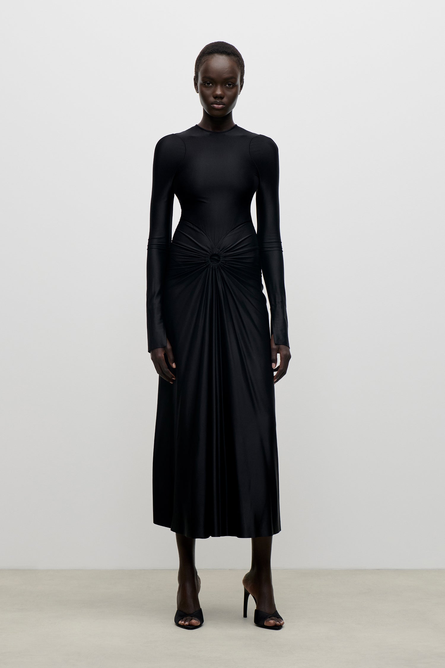 Victoria Beckham Frances Midi Dress In Black
