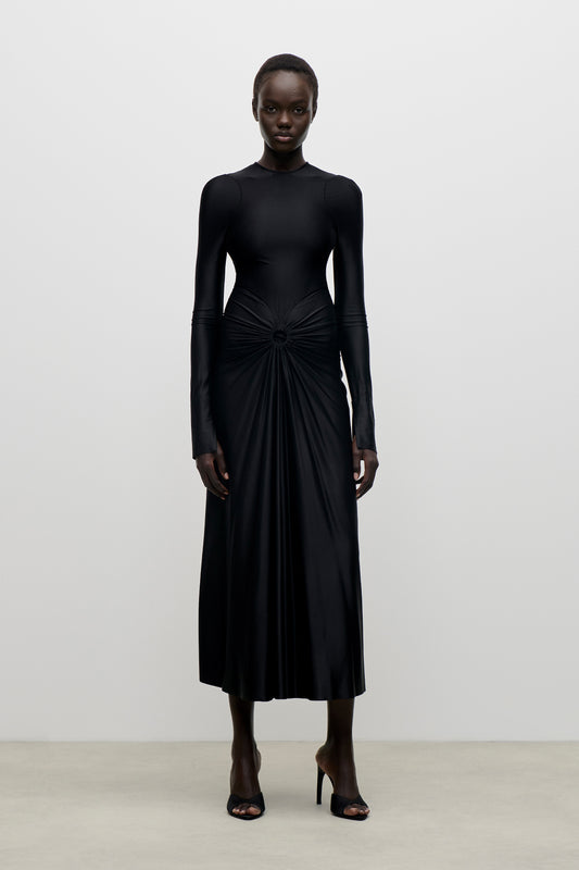 Frances Midi Dress In Black