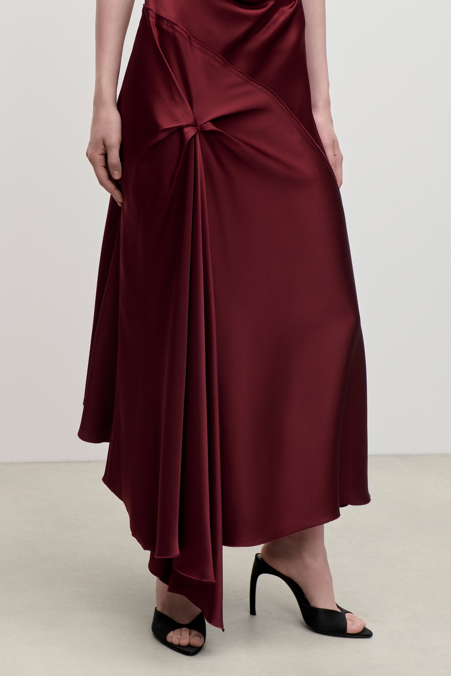 Posy Midi Dress in Burgundy