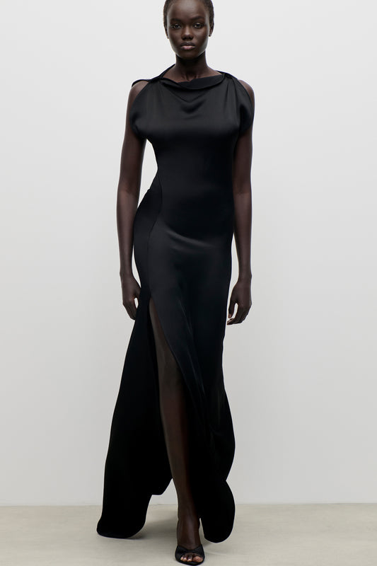 Chain Halter Gown In Black – Victoria Beckham