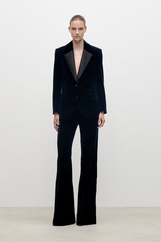 Single Breasted Tailored Jacket In Dark Navy