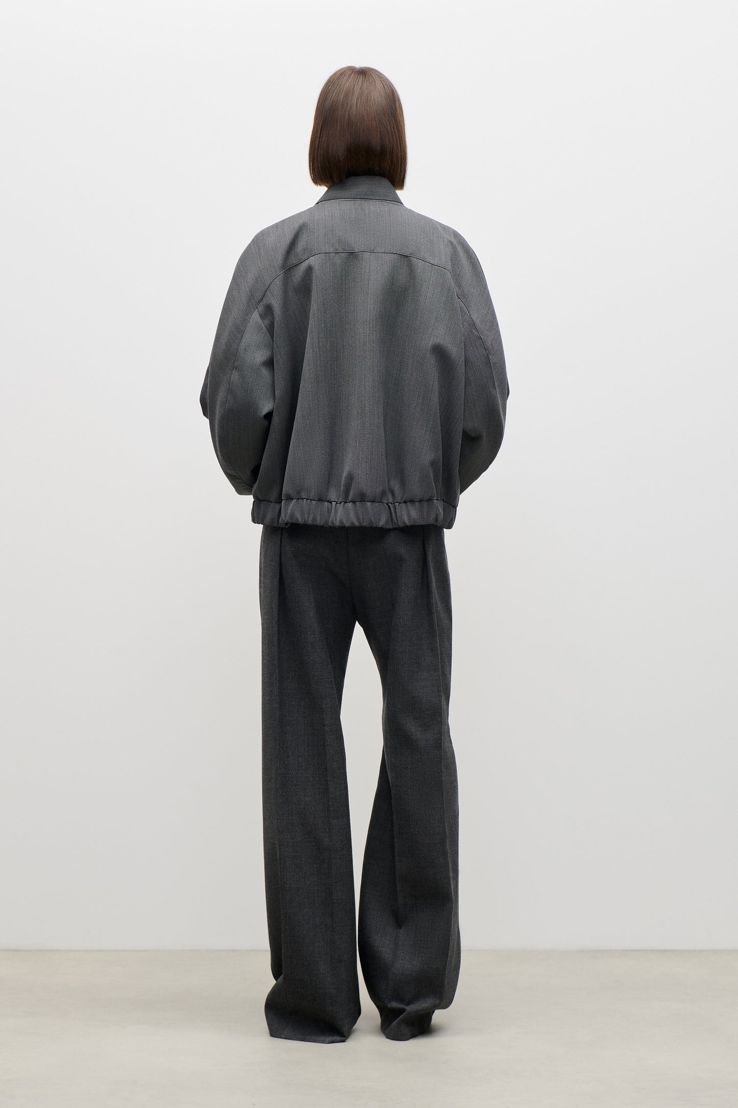 Scarf Bomber Jacket In Dark Grey