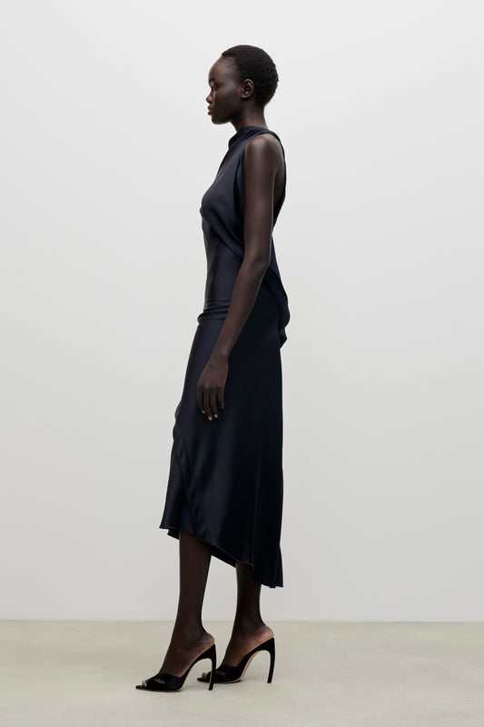 Kyra Midi Dress In Dark Navy