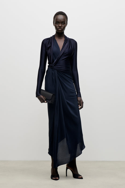 Lea Midi Dress In Navy