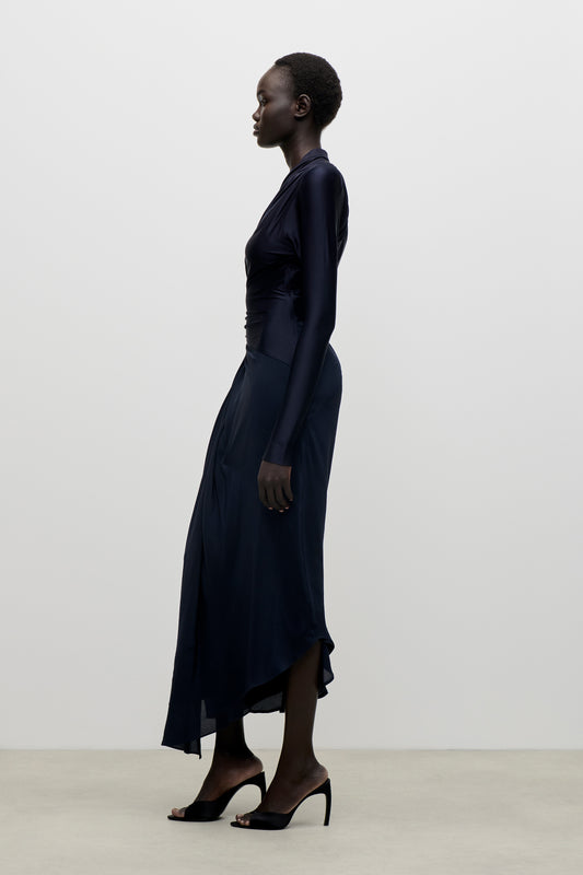 Lea Midi Dress In Navy